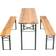 tectake Table & Bench Sets Juego de comedor de patio, 1 Mesa incl. 2 Sofás