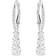 Swarovski Anneaux d'oreilles Stilla Attract, Taille ronde, Blanches, Métal rhodié