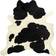 vidaXL Genuine Cowhide Black, White 150x170cm