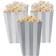 Amscan Popcorn of snoep bakjes zilver/wit 5x stuks chipsbakjes/snackbakjes