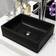 vidaXL Lavabo De Cerámica Rectangular Negro 41x30x12 cm