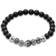 Thomas Sabo Rebel at Heart Skull Bracelet - Silver/Black