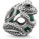 Thomas Sabo Bead Frog Silver Charm - Silver/Black/Green