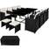 tectake Palma 8+4+1 with Protective Cover Patio Dining Set, 1 Table incl. 8 Chairs
