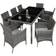 tectake Valencia Patio Dining Set, 1 Table incl. 8 Chairs