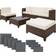 tectake Rattan garden furniture set with aluminium frame Outdoor Lounge Set, 1 Table incl. 1 Sofas