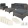 tectake Polyrattan loungesæt med aluminiumstel Loungesæt, 1 borde inkl. 1 sofaer