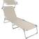 tectake Transat Jardin De Bain Pliant Inclinable 190 x 68 x 28 cm - Beige