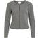 Vila Short Zipper Cardigan - Grey/Medium Grey Melange