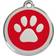 Red Dingo Enamel Paw Print Medium