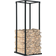 vidaXL Firewood Rack With Base Black Steel