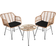 tectake Molfetta Ensemble de Bistrot, 1 Table incluse 2 Chaises