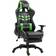 vidaXL Silla Gaming Con Reposapiés Cuero Sintético Negro Y Verde