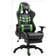 vidaXL Silla Gaming Con Reposapiés Cuero Sintético Negro Y Verde