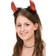 Hisab Joker Dj vulshorn Horn med Diadem- Dj vul Halloween & Maskerad Red one