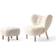 &Tradition Little Petra VB1 Sheepskin with Footstool Fauteuil 75cm