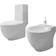 vidaXL Set Di Bidet & Toilette In Ceramica Bianca