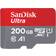 SanDisk Ultra Carte mémoire flash (adaptateur microSDXC vers SD inclus(e) 200 Go A1 UHS-I U1 Class10 microSDXC UHS-I