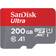 SanDisk Ultra Carte mémoire flash (adaptateur microSDXC vers SD inclus(e) 200 Go A1 UHS-I U1 Class10 microSDXC UHS-I