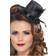 Smiffys Mini Top Hat with Ribbon and Feather Black