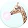 Popsockets PopGrip Amovible Amovible Bubblegum Giraffe Bleu