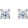 Swarovski Clous d'oreilles Stilla Attract, Taille Carré Blanches, Métal rhodié