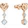 Swarovski Pendants d'oreilles Lifelong Heart, Cœur, Blanches, Placage de ton or rosé