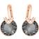 Swarovski Pendants d'oreilles Bella V, Coupe ronde, Grises, Placage de ton or rosé