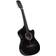 vidaXL Guitare Classique Découpée Western 6 Cordes Instrument d'Apprentissage Instrument de Musique Musicien Amateur Noir 38