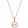 Michael Kors Precious Pavé Logo Charm Necklace - Rose Gold/White