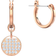 Swarovski Ginger Mini Hoop Pierced Earrings - Rose Gold/White