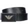 Emporio Armani Leather Belt with Eagle Plate - Black