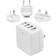 StarTech StarTech.com USB4PACWH White 4-Port USB Wall Charger International Travel 34W/6.8A