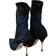 Dolce & Gabbana Stretch Ankle Boots - Black/Blue Rose