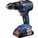 Bosch Professional GSB 18V-55 -Perceuse-visseuse à percussion sans fil mallette, 2 batteries