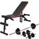 vidaXL Adjustable Abdominal Exercise Bench with Barbell & Dumbbell Set 30.5kg