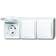 Busch-Jaeger 2300/3 EW-54 Interruttore per ambienti umidi Presa multipla a tre Superficie Ocean Bianco