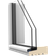 Sparvinduer FK0101 Aluminium, Træ Fast vindue Vindue med 3-lags glas 30x30cm