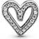 Pandora Sparkling Freehand Heart Charm - Silver/Transparent