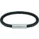 HUGO BOSS Braided Leather Bracelet - Silver/Black