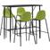 vidaXL 3051296 Bargrupp, 1 Bord inkl. 4 Stolar