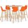 vidaXL 3056286 Bargrupp, 1 Bord inkl. 6 Stolar