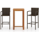 vidaXL 3067986 Bargrupp, 1 Bord inkl. 2 Stolar