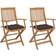 vidaXL 3064613 2-pack Chaise de jardin pour repas