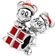 Pandora Disney Mickey Mouse & Minnie Mouse Present Charm - Silver/Red