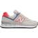 New Balance 574 W - Raw Silk with Vivid Coral