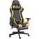 vidaXL Silla Gaming Giratoria Con Reposapiés Pvc Dorado