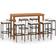 vidaXL 3068015 Set da Bar all'Aperto, 1 Tavolo incluso 8 Sedie