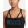 NIKE Dri-Fit Indy Icon Clash Padded Strappy Sports Bra - Black/Chlorine Blue/Chlorine Blue