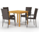 vidaXL 3067692 Ensemble repas de patio, 1 Table incluse 4 Chaises